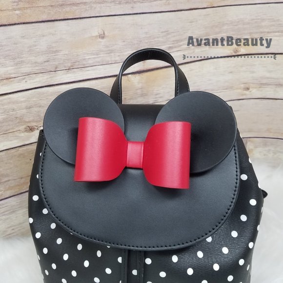 Disney polka dots black kate spade new york minnie mouse bag backpack white main image 10